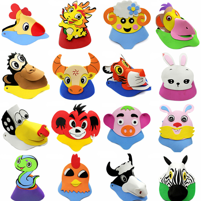Children's Day Eva Hat Sun Hat Parent-Child Activity Cartoon Animal Headwear Zodiac Headwear