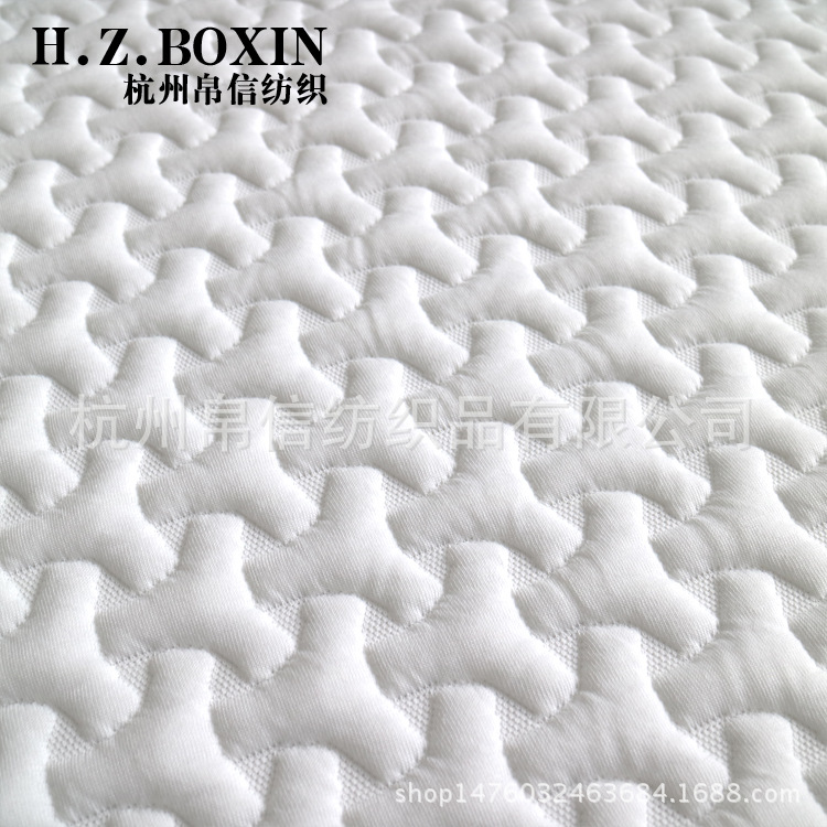 厂家供应床垫针织提花布 空气层人棉高档酒店床垫乳胶枕面料批发