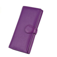 新款欧美RFID封锁真皮钱包 - 离合器支票簿女士钱包 logo厂家