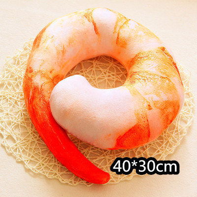 Simulation Cartoon Fruit Pepper u-Shaped Neck Pillow Simulation Shrimp Toy Travel Pillow Lunch Nap Pillow