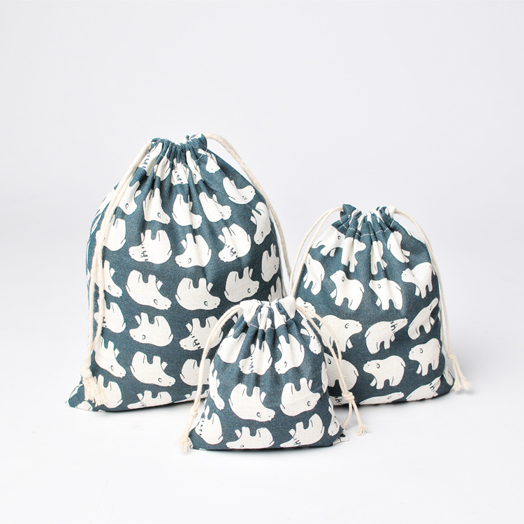 家居收纳袋 抽绳袋抽绳布袋 喜糖袋零食袋大白熊礼品袋