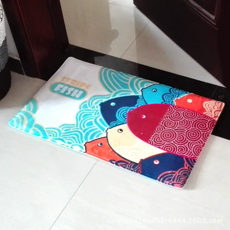 Мультяшное милое фланелевое ковровое покрытие, стельки, нескользимый коврик для входа, впитывающий воду