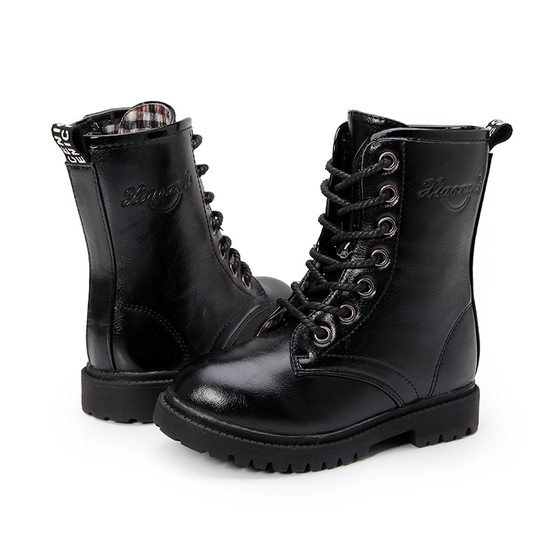 Children's Boots Girls' Short Boots Spring and Autumn 2023 New Korean Style British Boys Martin Boots Black Student Shoes