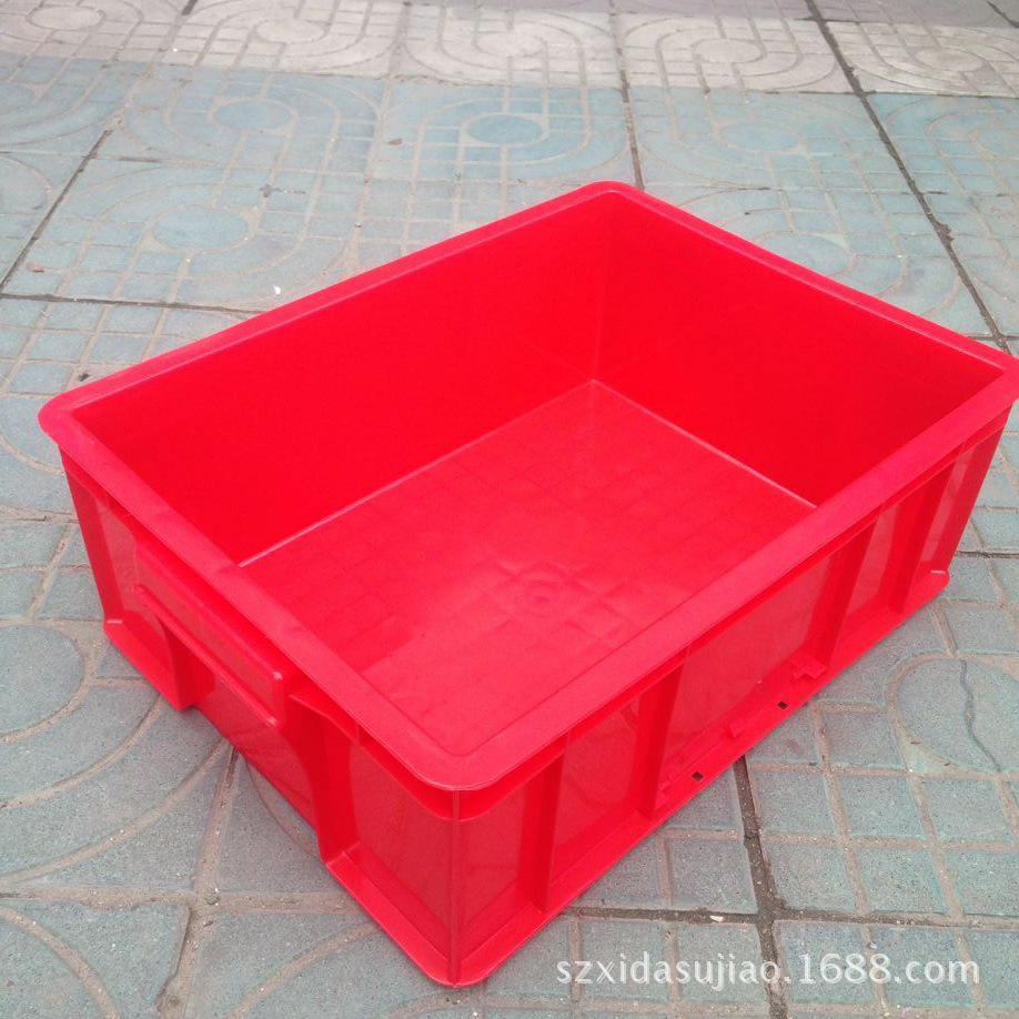 厂家供应4号塑胶周转箱 仓库工业PE物料箱加厚 五金电子塑料箱