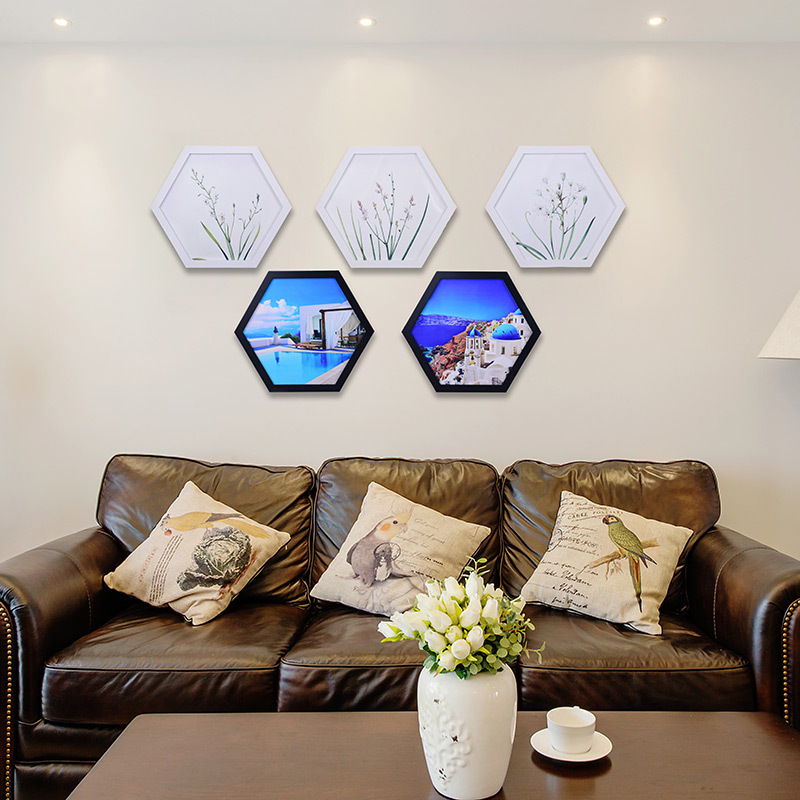HOT factory wholesale European creative polygon picture frame picture frame living room bedroom wall hexagon wall photo frame