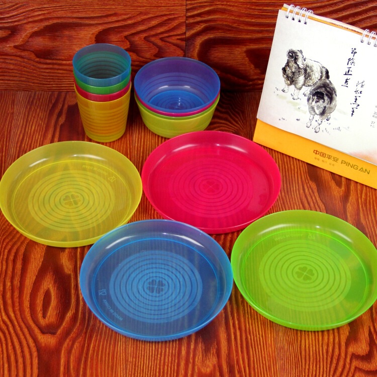 Translucent plastic tableware colored beverage cup juice cup rice bowl Small bowl dish spitting bone plate garbage tray wholesale Translucent plastic tableware colored beverage cup juice cup rice bowl Small bowl dish spitting bone plate garbage tray wholesale
