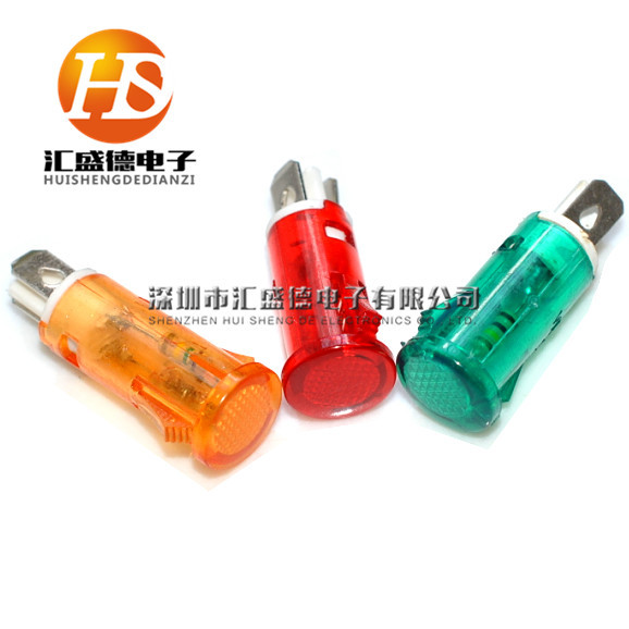 MDX-11A小型指示灯 塑料电源信号灯 带卡位 220V 开孔10mm 红绿黄