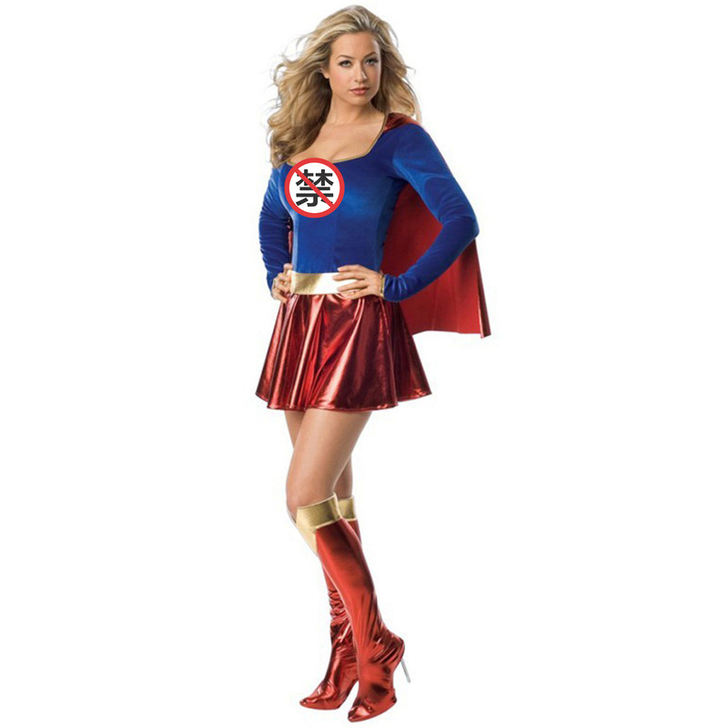 S-Xxl Plus Size Female Superhero Costume European and American Halloween Cos Sexy Female Game Uniform Party Performance Costume S-Xxl Plus Size Female Superhero Costume European and American Halloween Cos Sexy Female Game Uniform Party Performance Costume