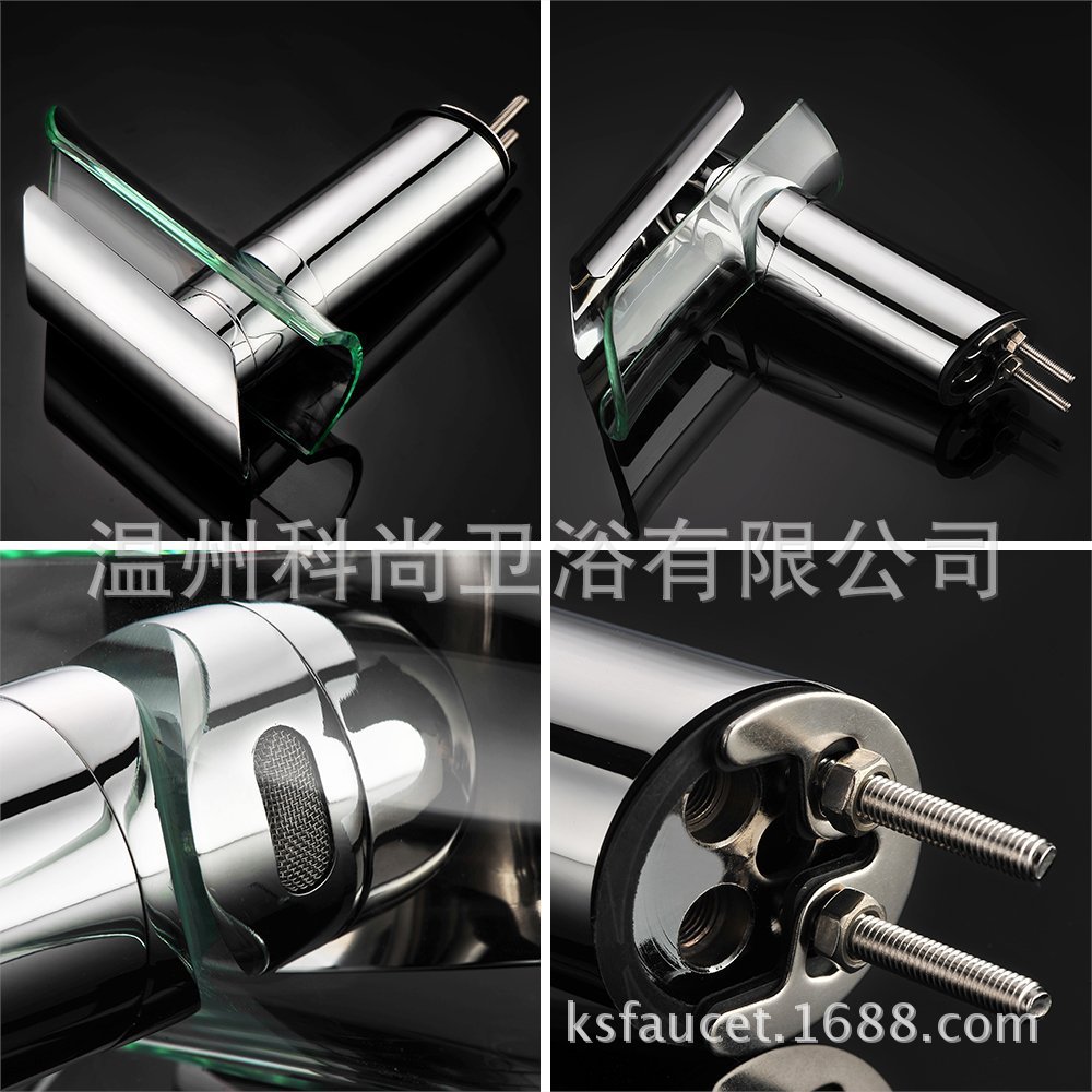 Cobre vidrio cascada grifo baño transfronterizo Amazon eBay transfronterizo Comercio exterior grifo de vidrio