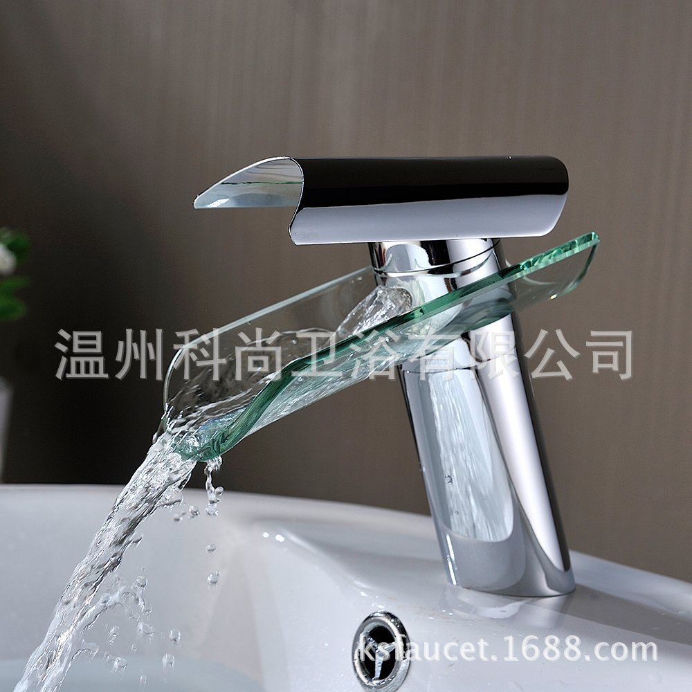 Cobre vidrio cascada grifo baño transfronterizo Amazon eBay transfronterizo Comercio exterior grifo de vidrio