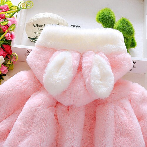 Children's clothing for girls, autumn and winter outfits for cute baby girls, warm-lined coats for infants aged 0-1-2-3 years, princess baby clothes