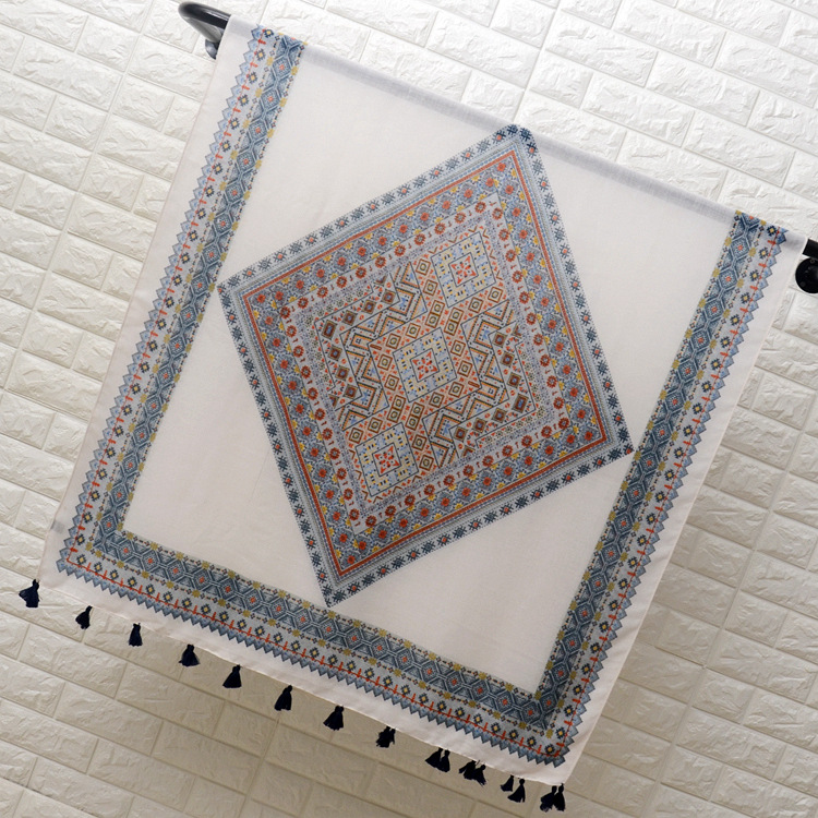 2022 de moda elegante todo partido geométrico gran diamante algodón y lino bufanda verano aire acondicionado mantón protector solar Toalla de playa para las mujeres