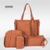 Demi-season fashionable set, shoulder bag with tassels, one-shoulder bag, 4 piece set, wholesale