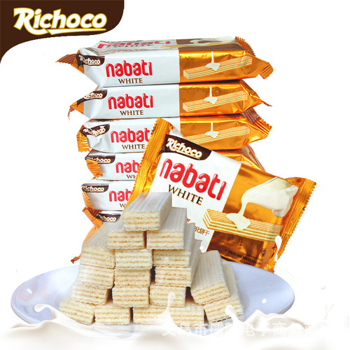 Indonesian cheese imported chocolate vanilla cheese coconut flavor wafer biscuits 56g 60 packs per box 1 year warranty