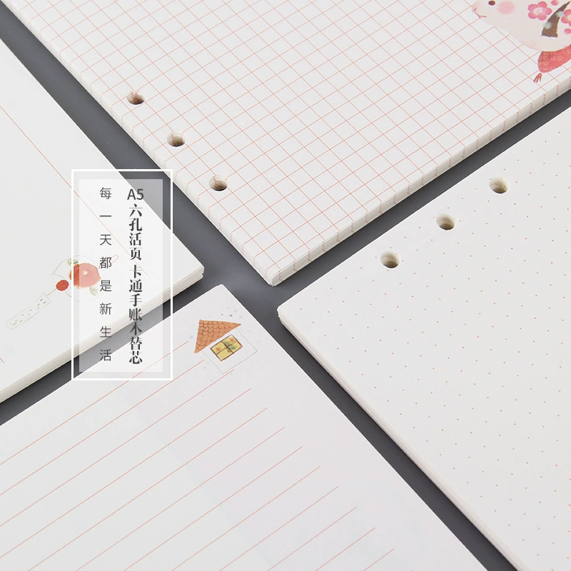 A5 Six-Hole Inner Pages (Six-Kong) Forest Girl Design, Multi-Layout Core Inserts 220 pcs