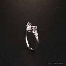 925银戒指托 蜜蜡戒面空托 活口纯银18K金戒托 镶嵌女戒托