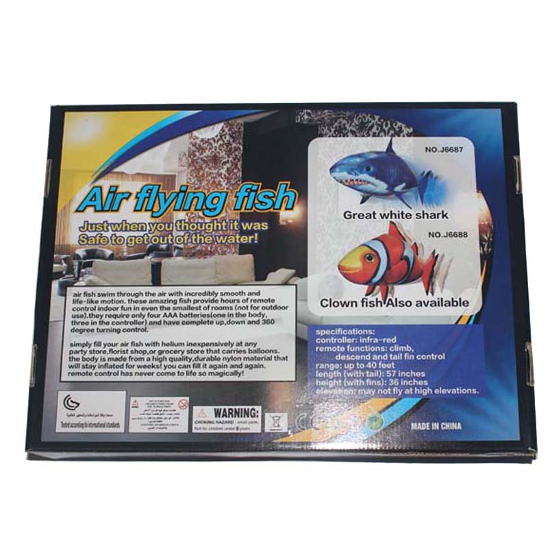 Control remoto Flying Shark Flying Fish payaso pescado juguete boda cumpleaños diseño educativo de los niños eléctrico inflable