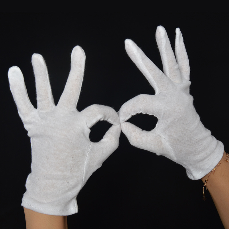 儿童表演白色纯棉礼仪手套劳保开车骑行防滑手部水兵舞蹈多功能