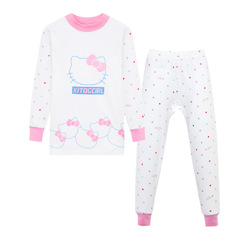 Oferta especial al por mayor Otoño e Invierno ropa de otoño para niños pantalones largos traje niños y niñas suéter de algodón ropa interior traje