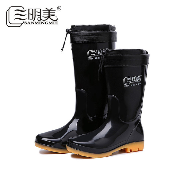 Rain boots black rain boots non-slip waterproof mid-high…