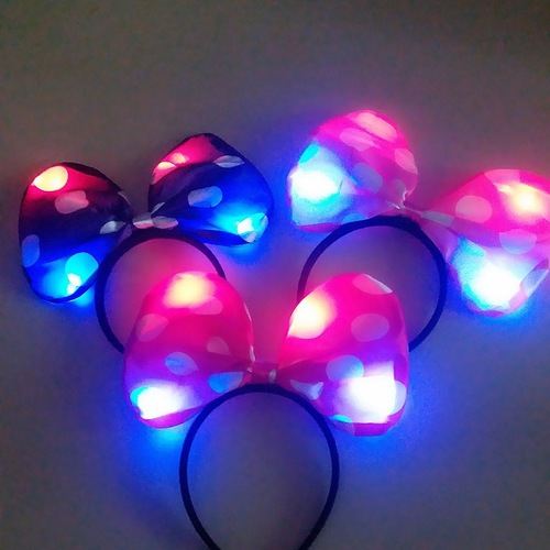 Luminous bow headband, small knot polka dot Mickey hair accessories, luminous butterfly headband, masquerade party