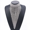 Necklace, accessory with tassels, European style, diamond encrusted, wholesale