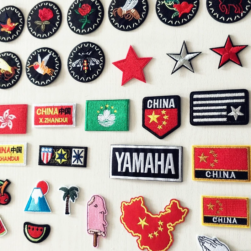 Вышитые нашивки на ткань, клеевые и для пришивания, мультяшные DIY аппликации