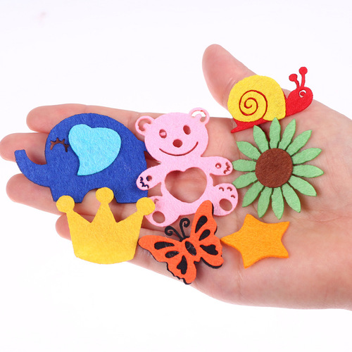 DIY creative non-woven patch children's handmade educational paste material non-woven petal animal graphics