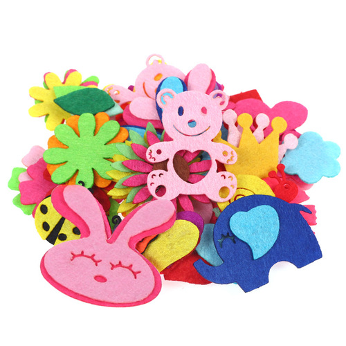 DIY creative non-woven patch children's handmade educational paste material non-woven petal animal graphics
