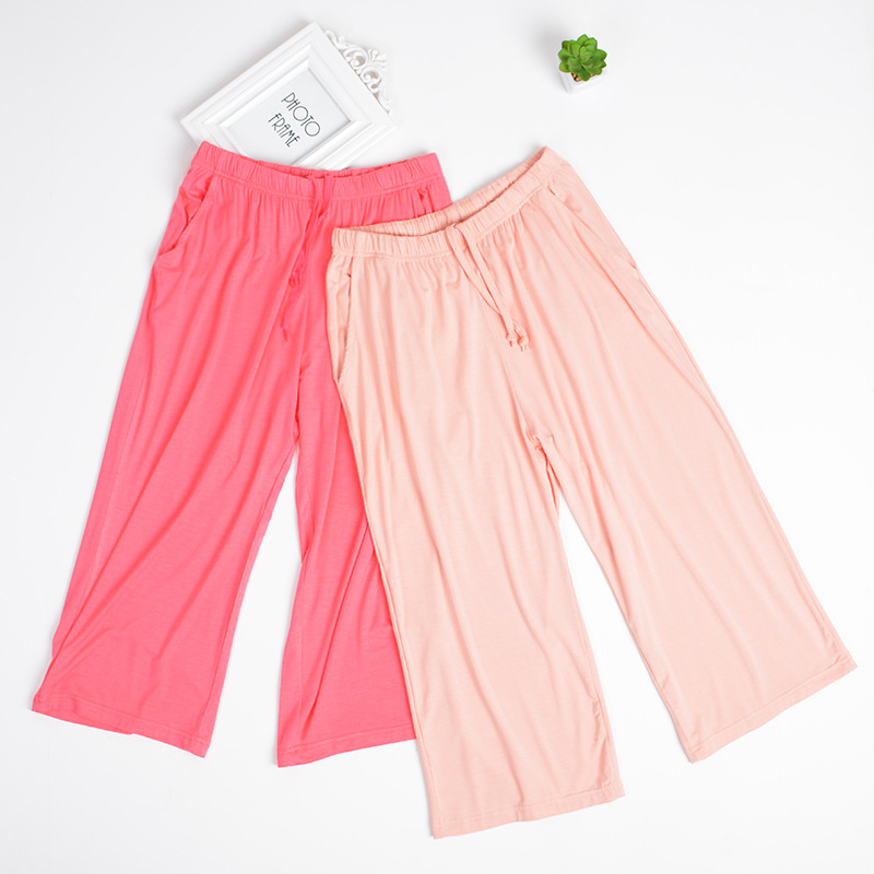 Directly from the Manufacturer: Women's Three-Quarter Length Lounge Pants, Casual Pants, Modal Plus-Size Sleep Pants, Air-Conditioning Pants with Quality Assurance