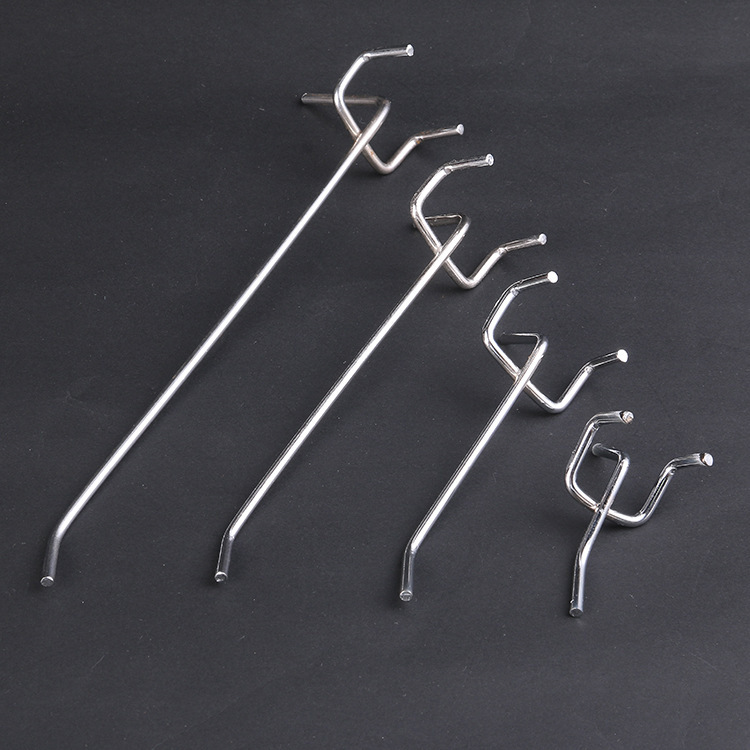 Punching Hook Supermarket Metal Triangle Hook Chrome Plated Hole Board Hook for Mobile Phone Accessories Jewelry Hook