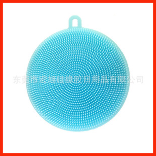Manufacturers in stock supply silicone round dishwashing brush small size dishwashing brush optional color