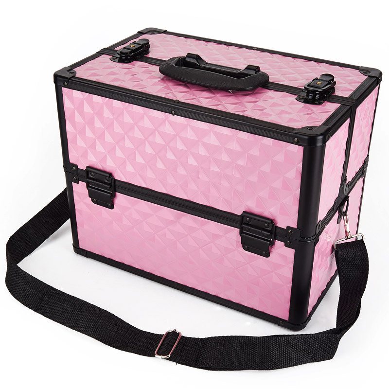 Aluminum Alloy Portable Makeup Case with Large Capacity for Storage, Convenient Makeup Case, Beauty Salon and Makeup Artist Tool Box