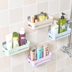 Wall-mounted bathroom shelf without drilling, adhesive hanging toiletries storage rack, toilet bathroom organizer shelf