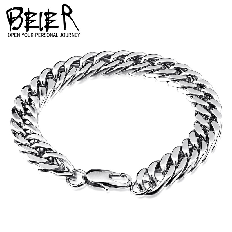 beier Simple Fashion Cuban Chain Titanium Steel Men's Snake Bone Bracelet Stainless Steel Trendy Men's Bracelet beier Simple Fashion Cuban Chain Titanium Steel Men's Snake Bone Bracelet Stainless Steel Trendy Men's Bracelet
