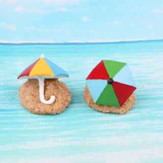 沙滩伞太阳伞微景观摆件 树脂摆件创意工艺品小摆件批发