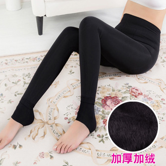 300g Pearl Velvet Fleece-Lined Thickeneded Leggings for Women Korean Style Autumn and Winter Slimming Look Outer Wear Large Size Foot-Stepping All-In-One Pants Trbottomy