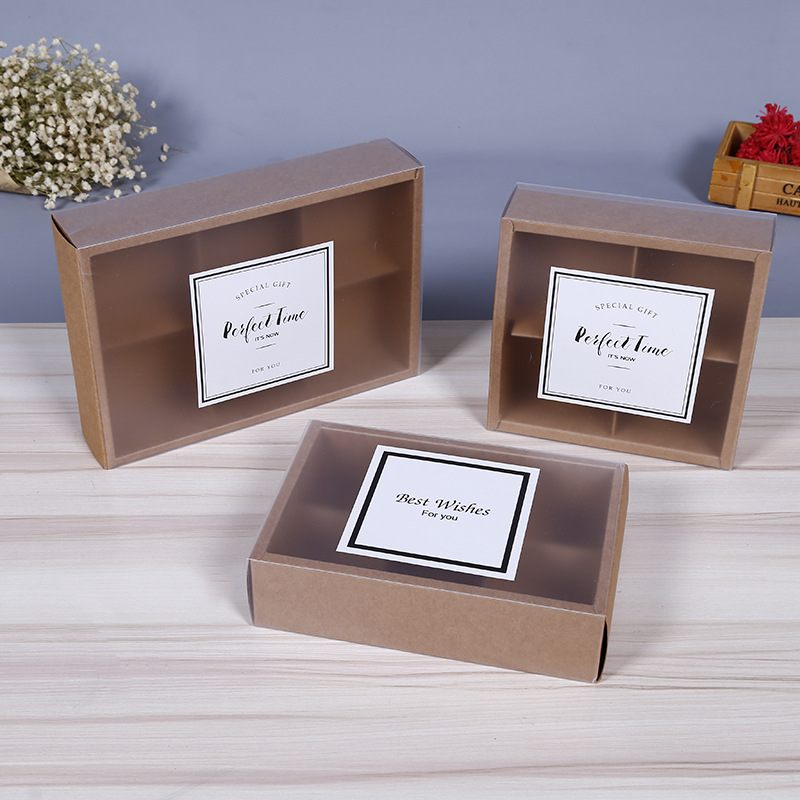 新款牛皮纸折叠 创意uv印刷烘培点心包装盒加印LOGO糕点礼盒