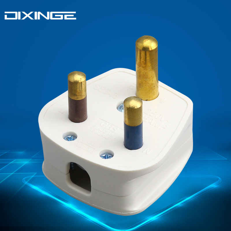 British Standard Three-Prong Cylindrical Uk Standard Large South African Plug with Bakelite/Pc Copper High-Quality British-Style 15A Power Plug