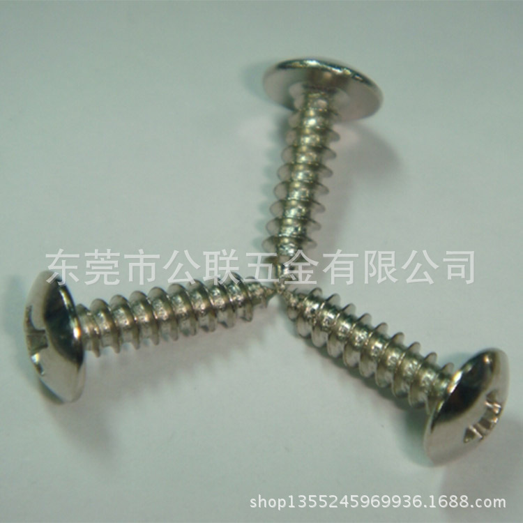 碳钢镀锌十字伞头 蘑菇头自攻螺钉  大扁头尖尾自攻螺丝 TA5*12