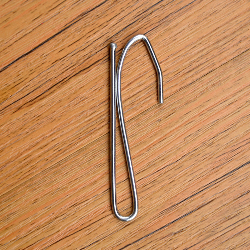 Wholesale xiongchang 102 curtain single hook metal iron Korean folding single leg iron hook electroplated stainless steel hook