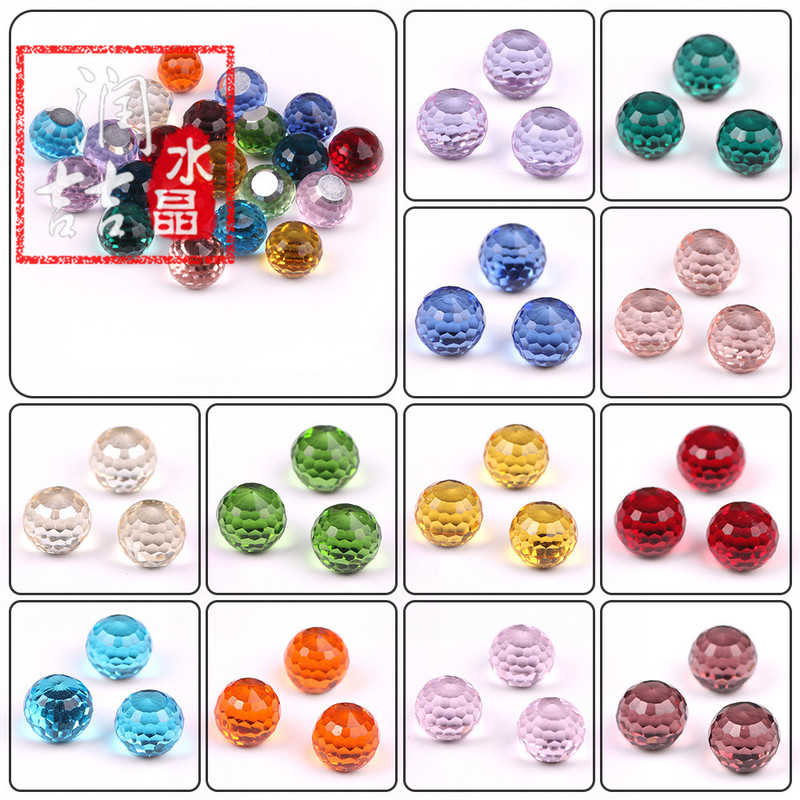 128-Sided Flat-Bottomed Crystal Ball Without Holes, Faceted Light-Emitting Ball, Earring Studs, Ring Surface, Tongue Studs, Flat-Bottomed Rhinestones, DIY Small Light Bulb Wholesale