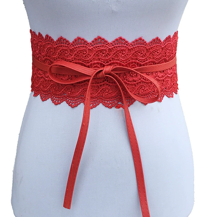 Кружевной пояс с пряжкой, ремешок из PU, широкий пояc- Corset стиль в европейском стиле, 210 см, многоцветный