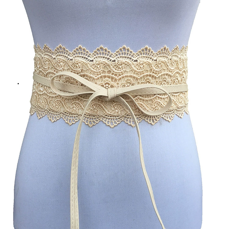 Кружевной пояс с пряжкой, ремешок из PU, широкий пояc- Corset стиль в европейском стиле, 210 см, многоцветный