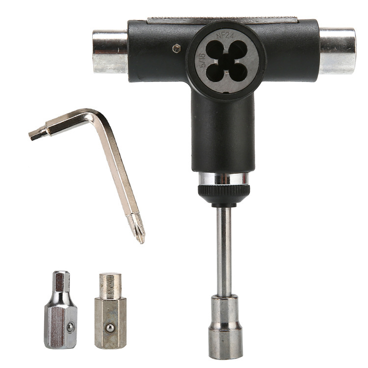 Placa de herramientas monopatín tirantes hebilla en forma de T en forma de Y portátil semiautomático multifunción desmontaje herramienta de montaje entrega de una pieza