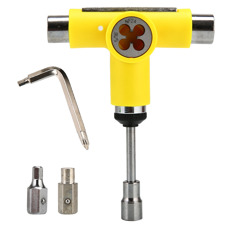 Placa de herramientas monopatín tirantes hebilla en forma de T en forma de Y portátil semiautomático multifunción desmontaje herramienta de montaje entrega de una pieza