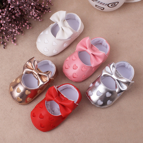 Spring and autumn princess shoes for girls and baby all-matching toddler shoes bow solid color shoes batch 116
