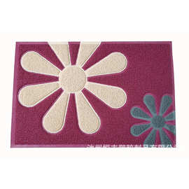 厂家pvc鲜花地毯地垫入户门垫彩色logo制定加厚拉丝款门垫脚垫