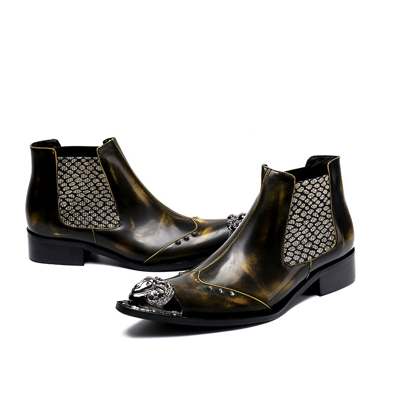Бронзовые Новые мужские ботинки, кожаные высокие кожаные ботинки на шнуровке, британские ретро, ботинки челси, Ботинки Martin, мужская мода
