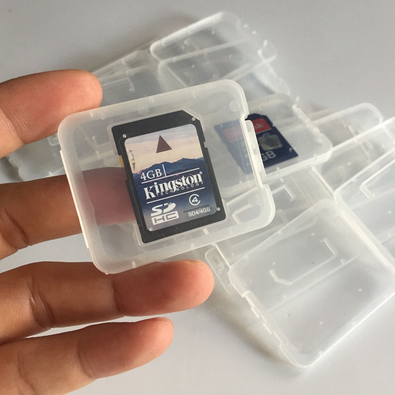 Caja de tarjeta SD Caja de almacenamiento de tarjeta de memoria SD Tarjeta única SD Caja blanca pequeña Tarjeta de memoria Caja de plástico Portátil